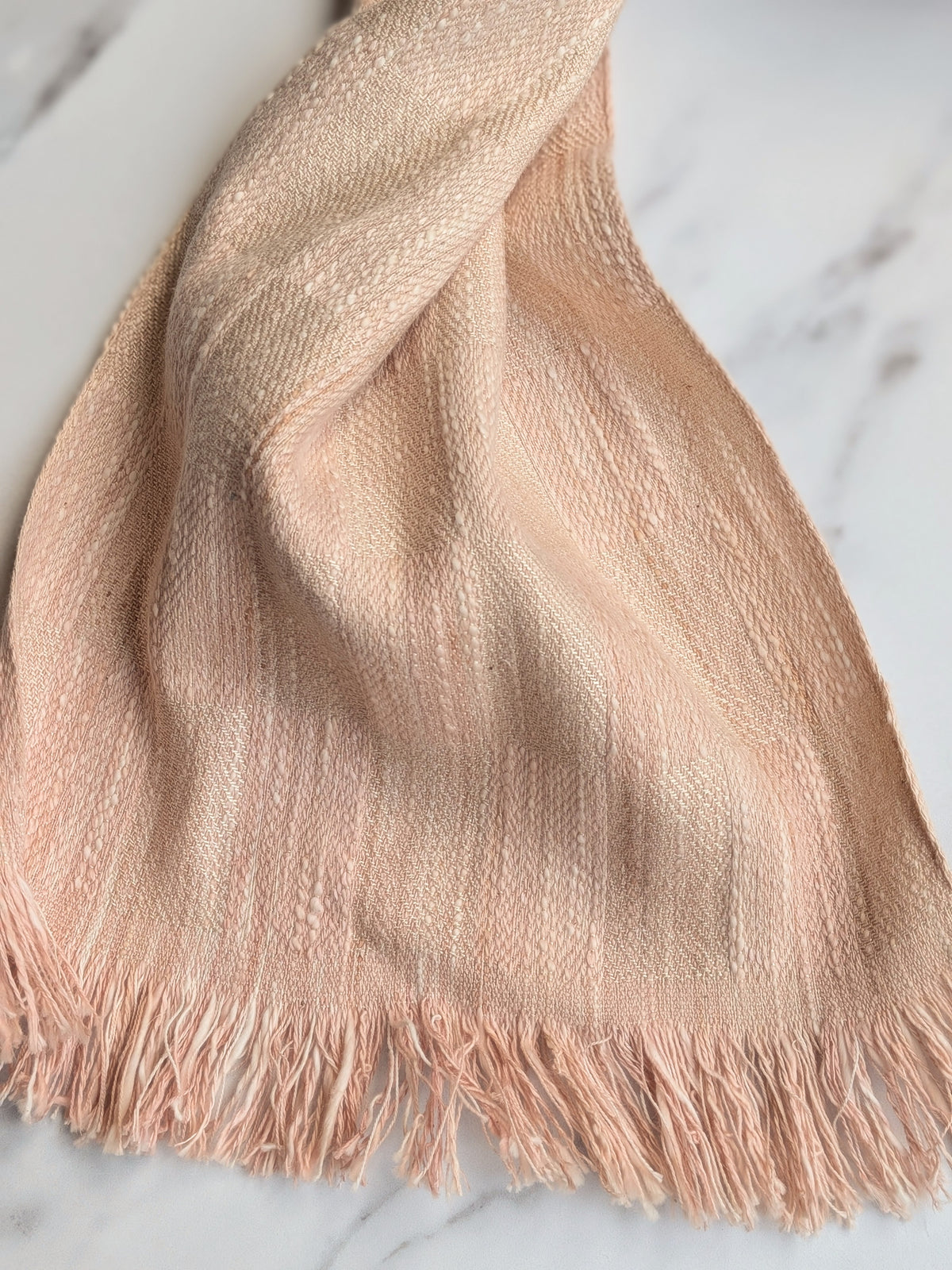HAWTHORNE SLUB NATURALLY DYED SILK, COTTON & LINEN SCARF 2