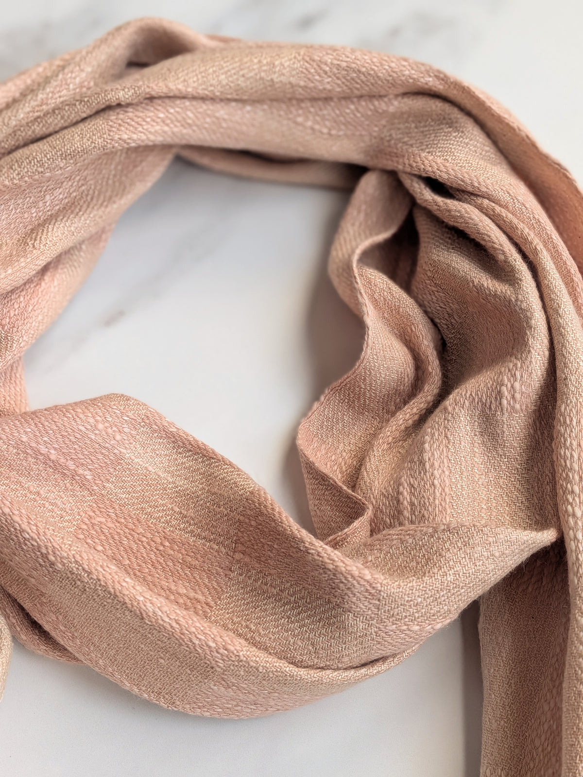 HAWTHORNE SLUB NATURALLY DYED SILK, COTTON & LINEN SCARF 2