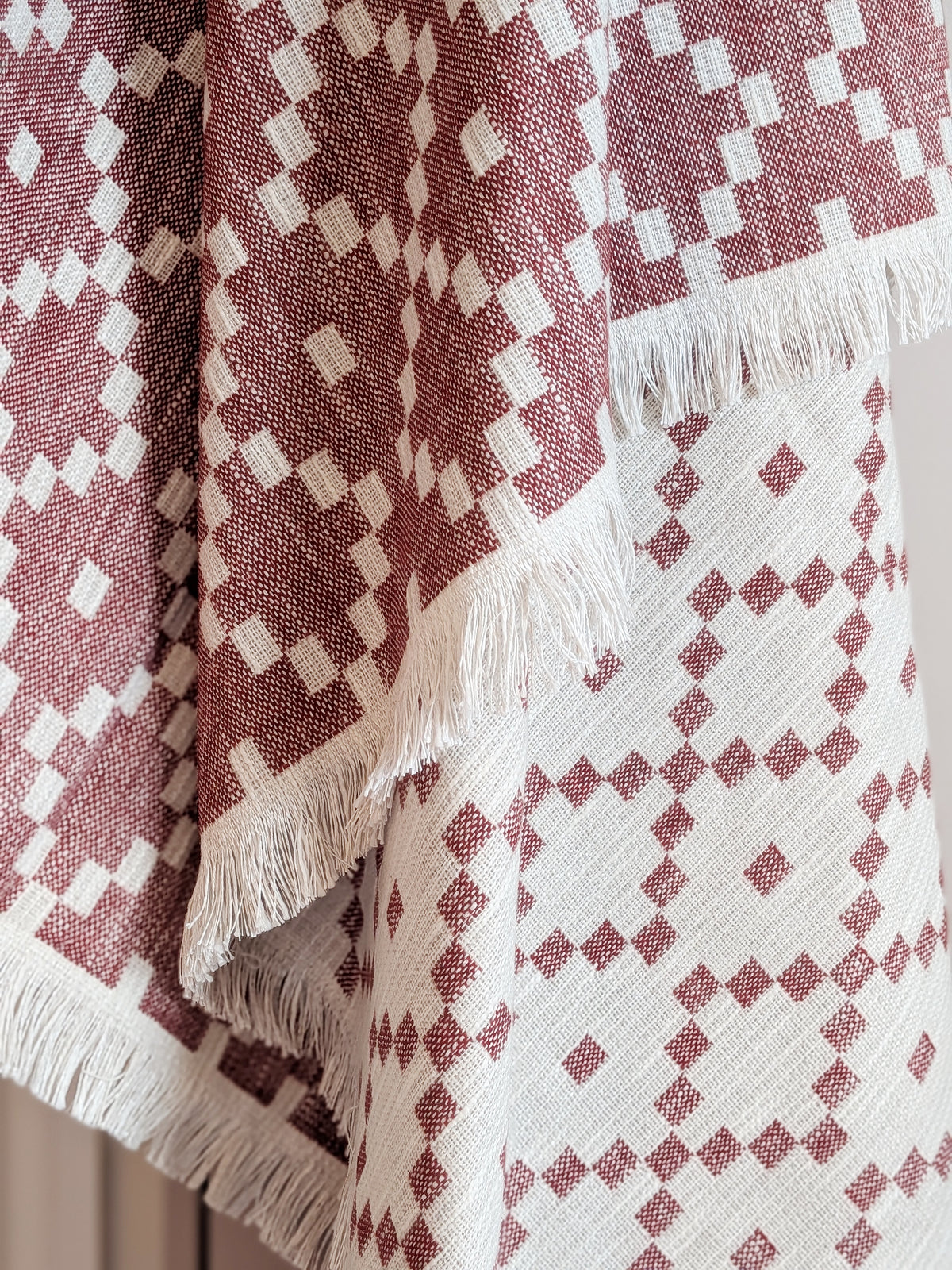 MABLI DOUBLECLOTH THROW IN BRICK