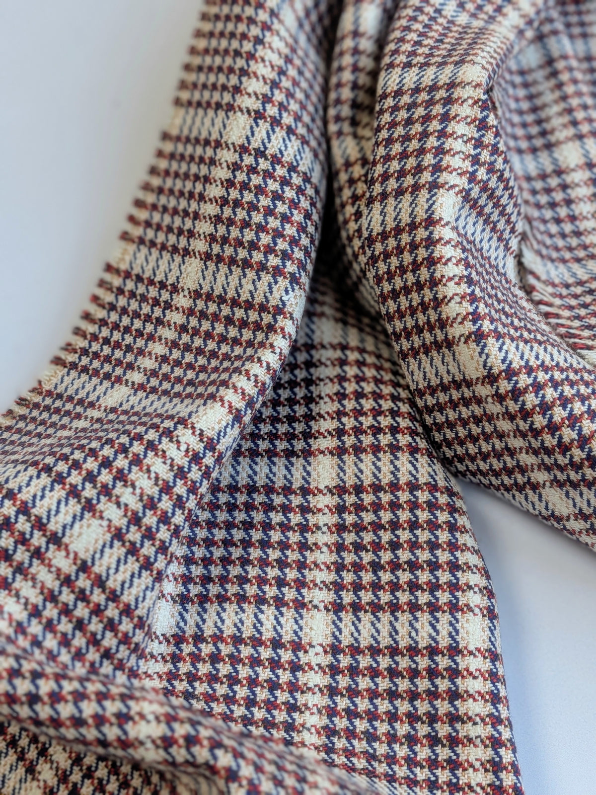 CHERRY DOGTOOTH SILK & COTTON SCARF