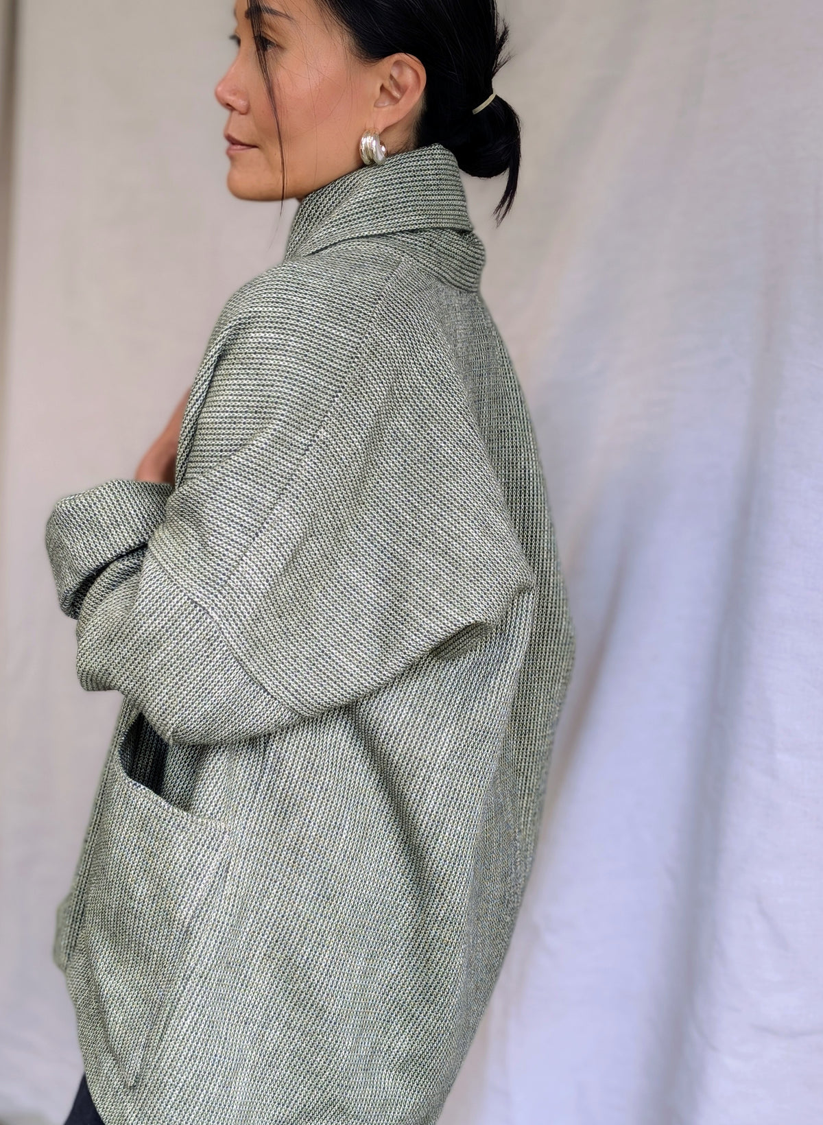 APPLE LINEN, COTTON & WOOL KIMONO JACKET