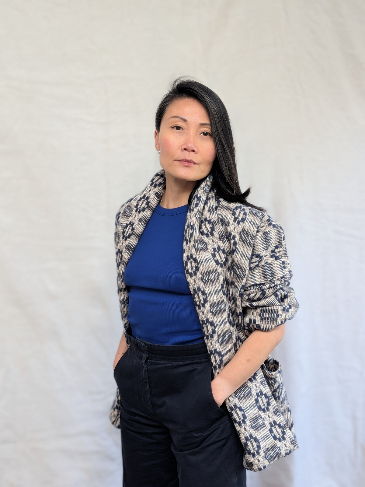 MARINO OVERSHOT KIMONO JACKET