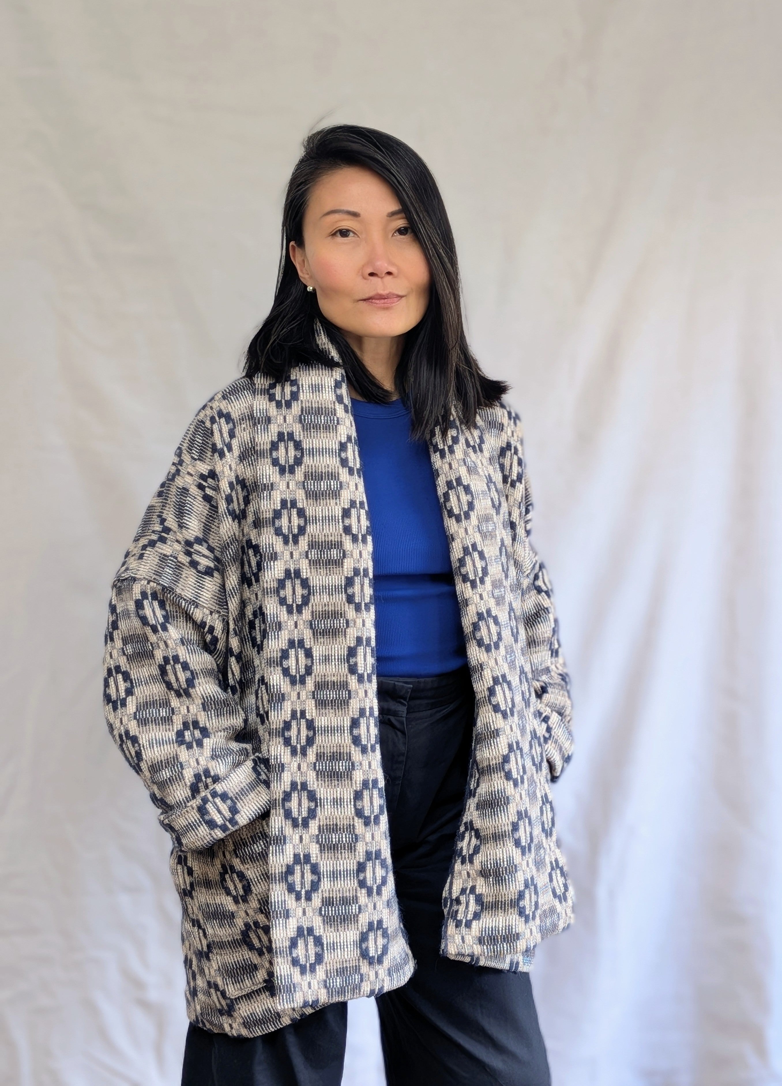 MARINO OVERSHOT KIMONO JACKET