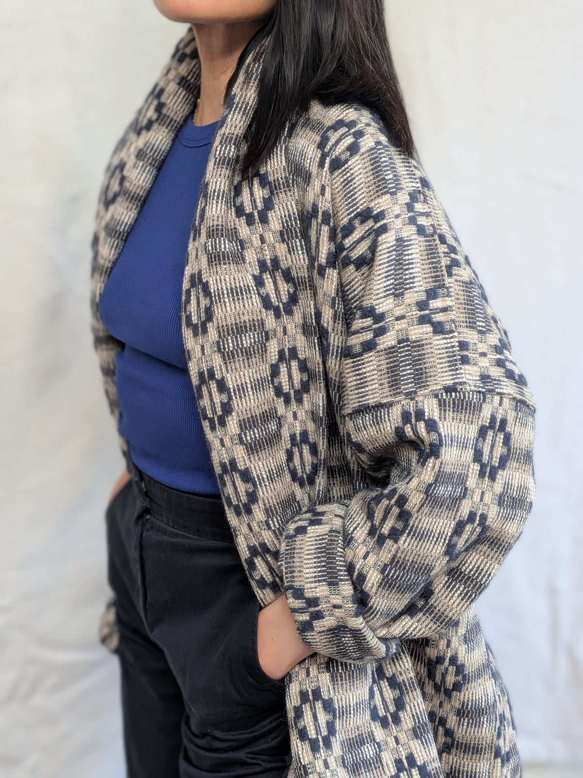 MARINO OVERSHOT KIMONO JACKET