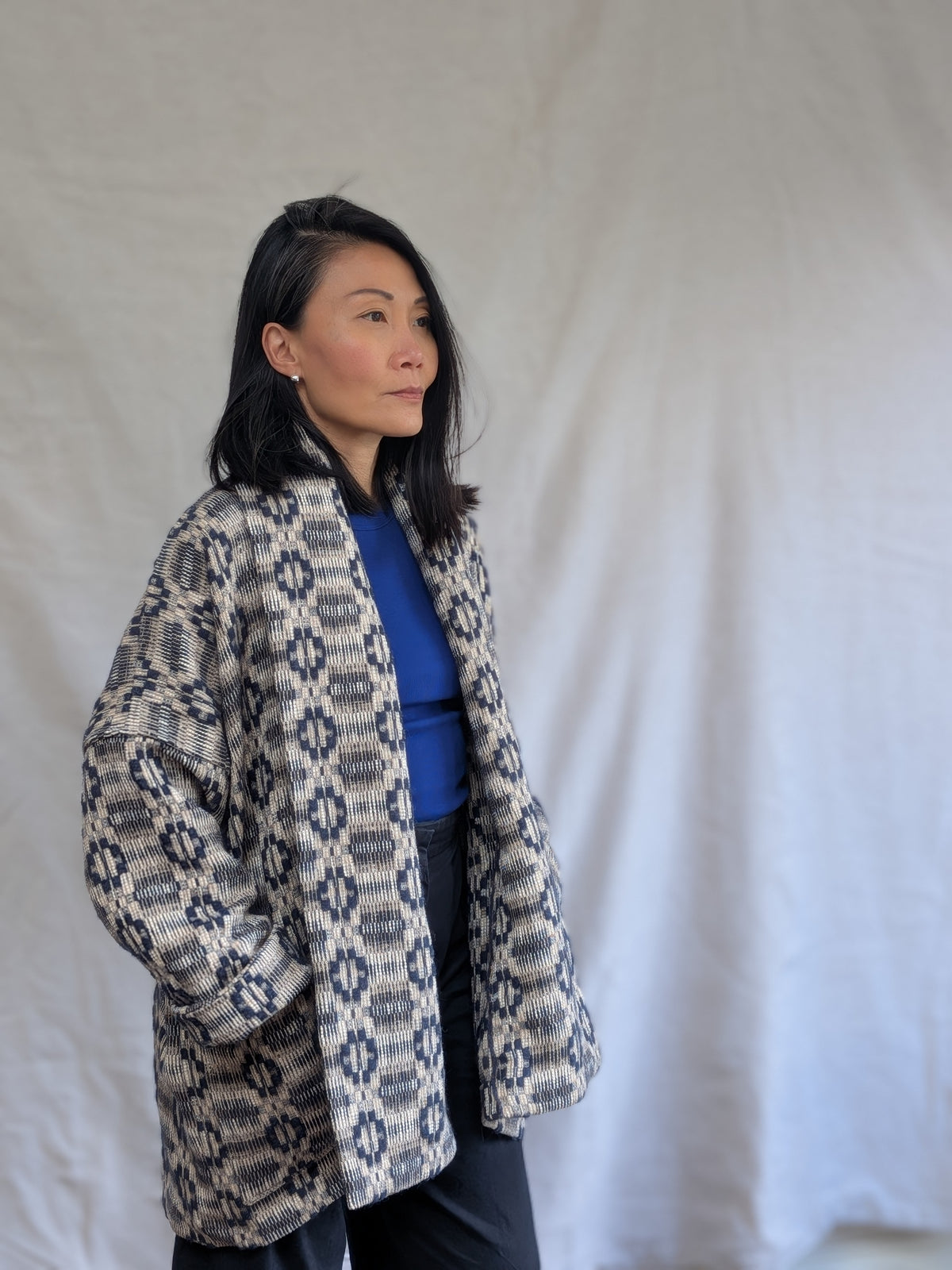 MARINO OVERSHOT KIMONO JACKET