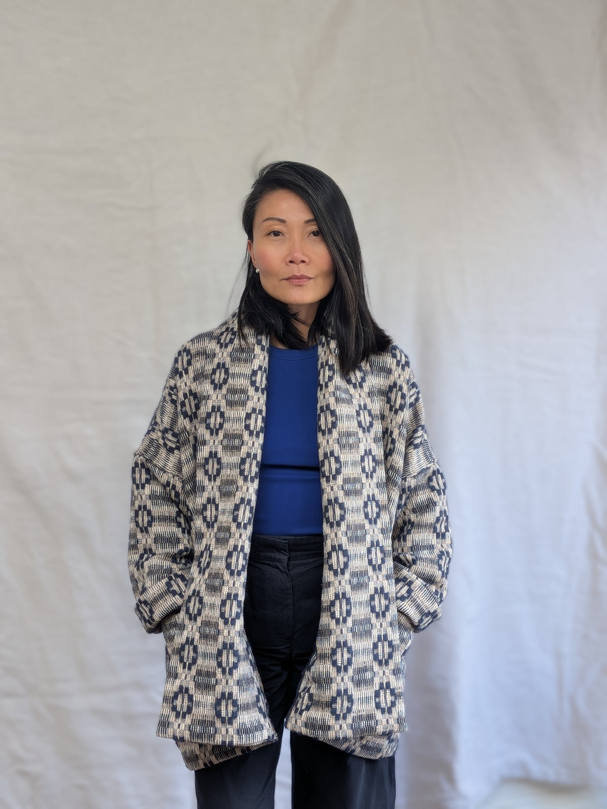 MARINO OVERSHOT KIMONO JACKET