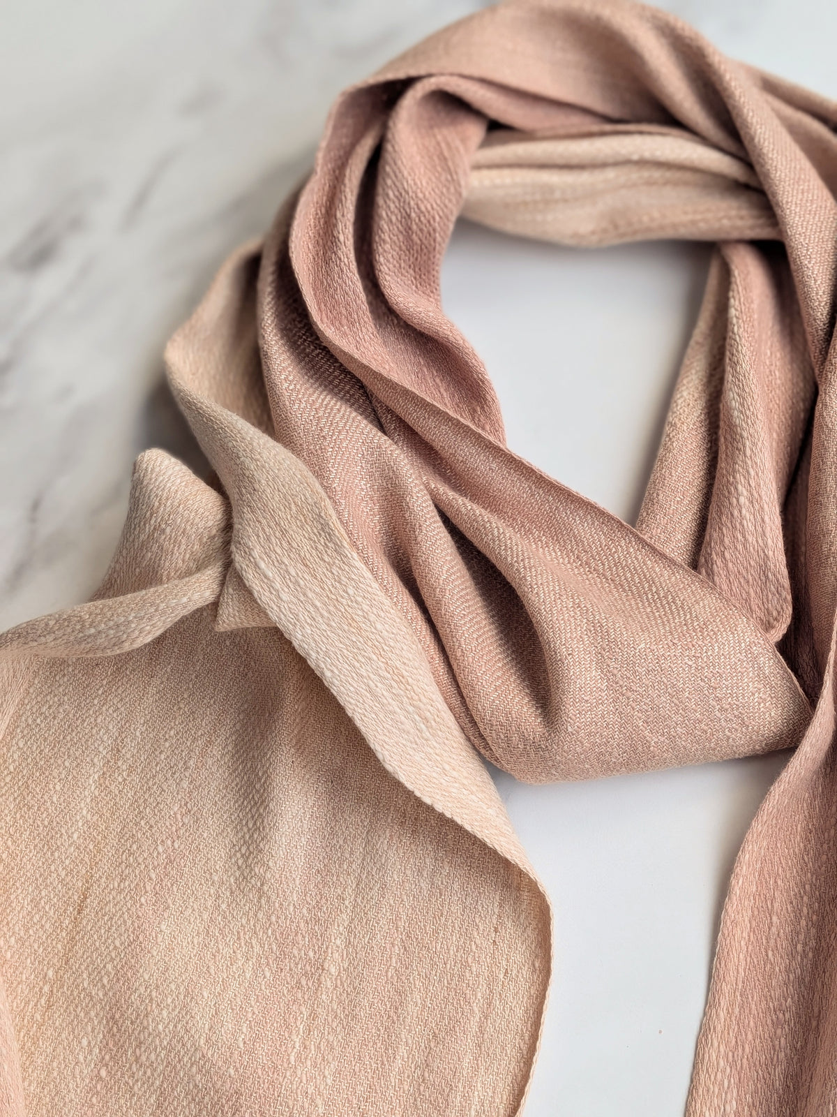 HAWTHORNE SLUB NATURALLY DYED SILK, COTTON & LINEN SCARF 1