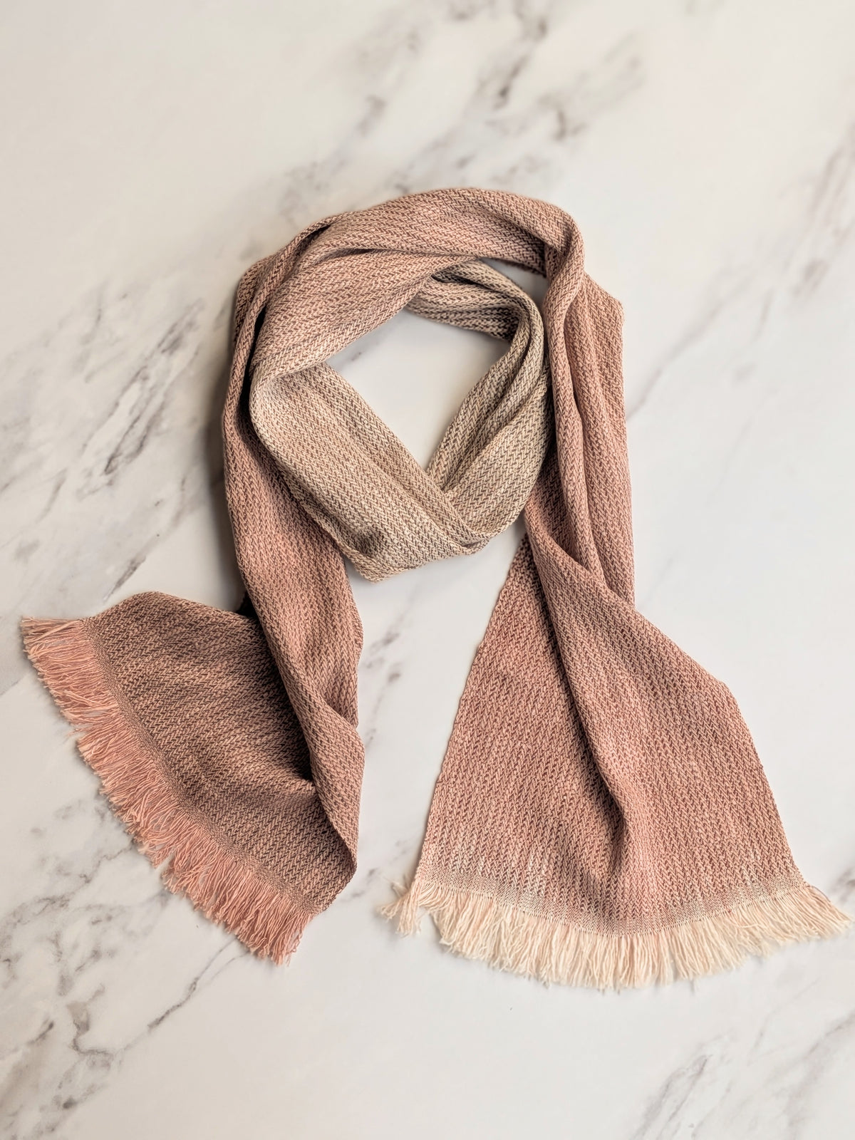 HAWTHORNE SLUB NATURALLY DYED SILK, COTTON & LINEN SCARF 4