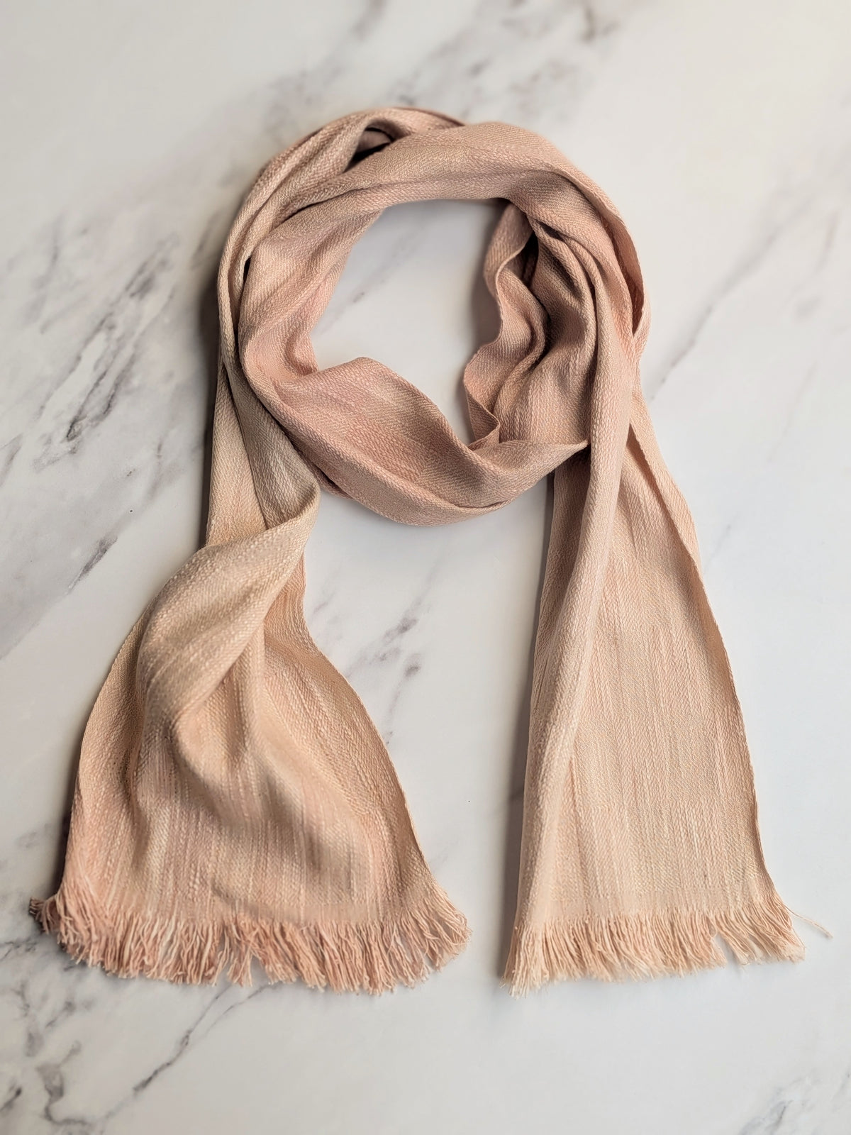 HAWTHORNE SLUB NATURALLY DYED SILK, COTTON & LINEN SCARF 2
