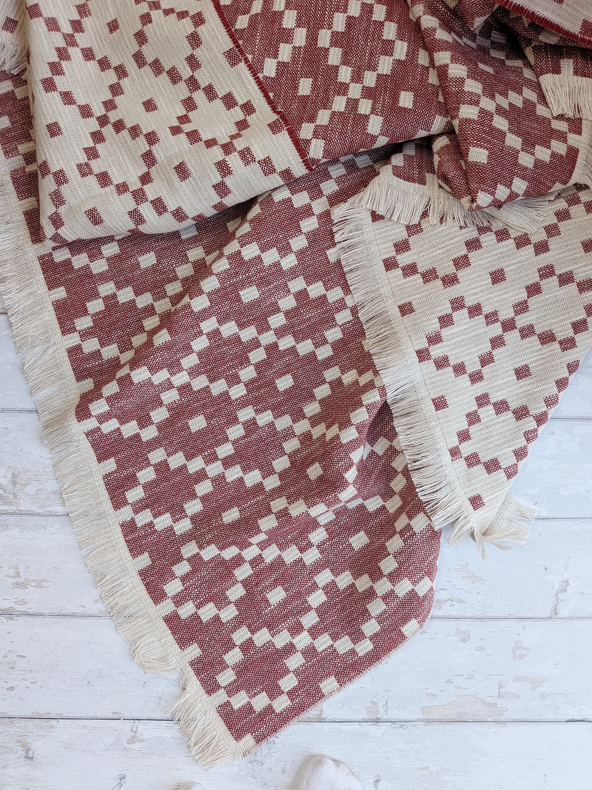 MABLI DOUBLECLOTH THROW IN BRICK