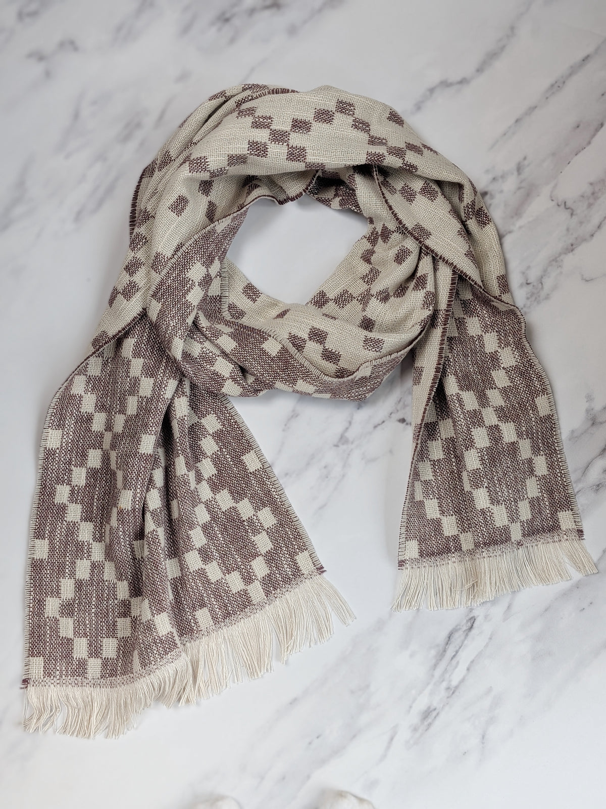 MABLI DOUBLECLOTH SCARF IN WINE