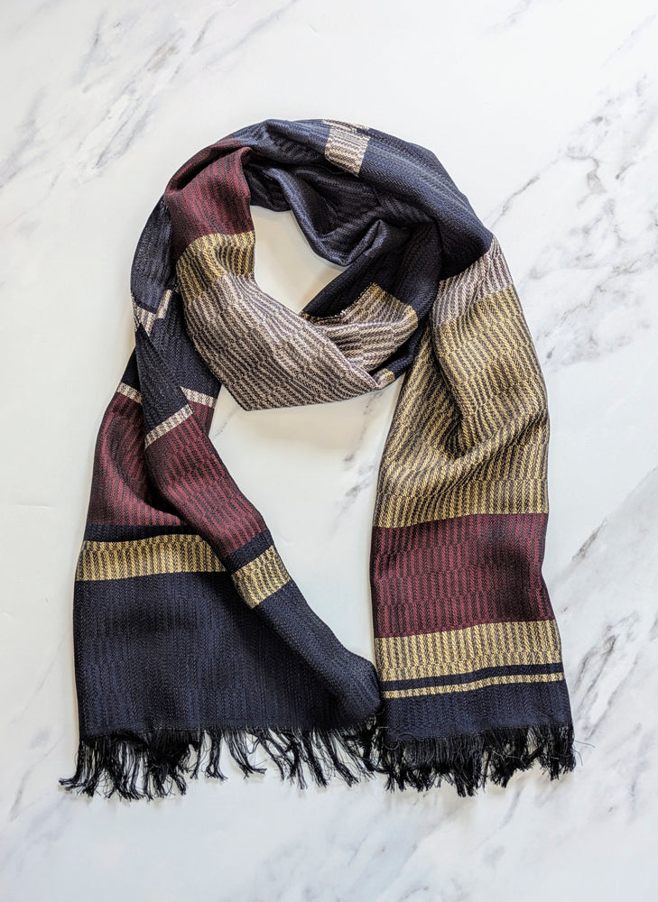 MIDNIGHT SILK & COTTON SCARF