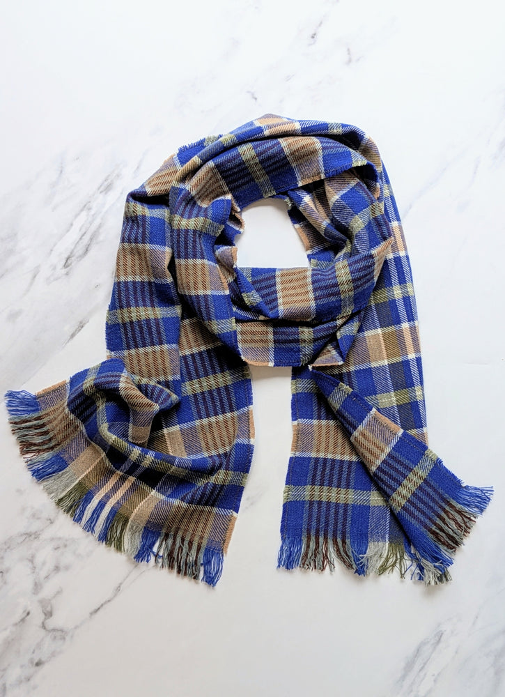 IRIS CHECK MERINO LAMBSWOOL & CASHMERE SCARF