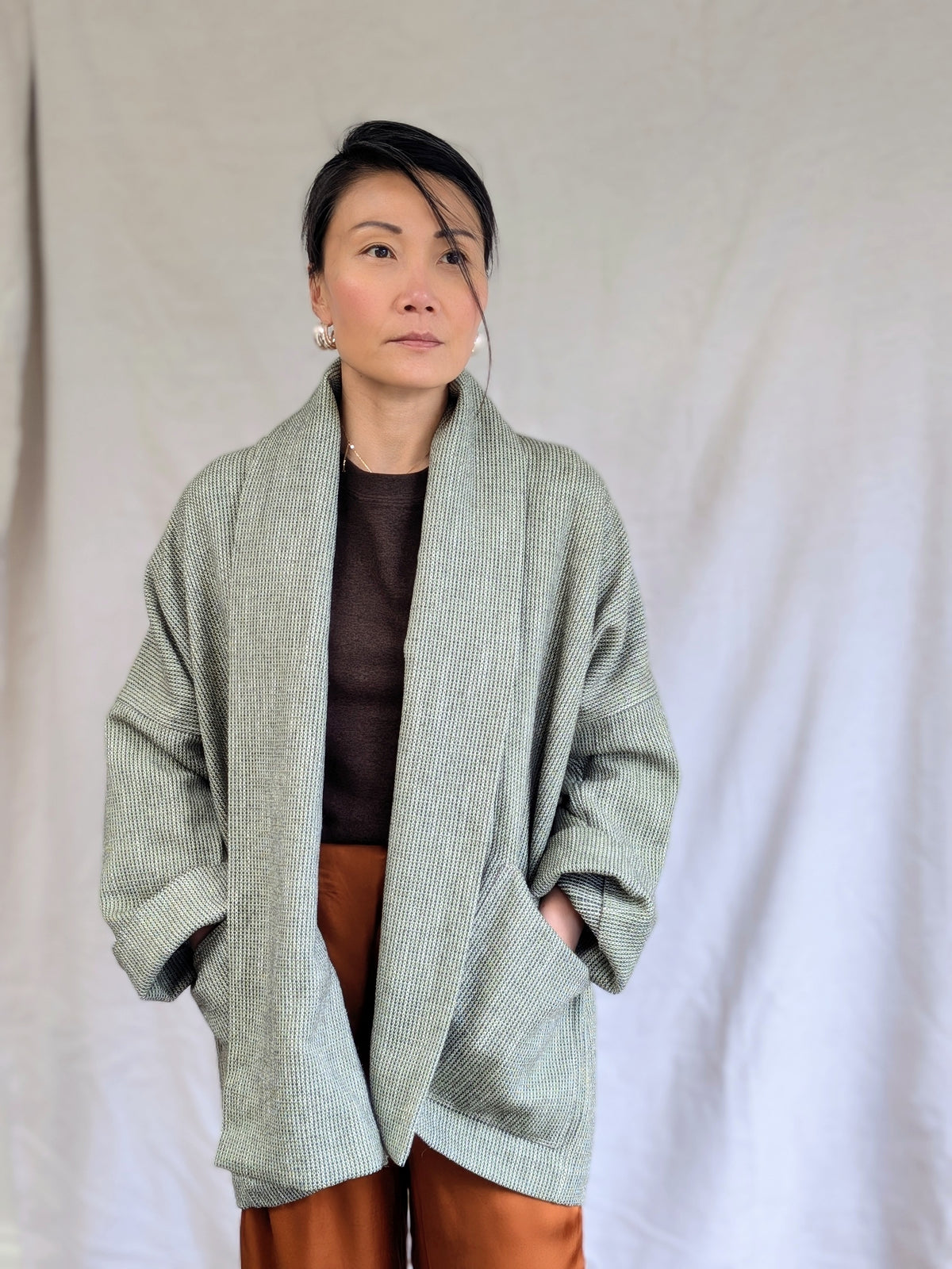 APPLE LINEN, COTTON & WOOL KIMONO JACKET
