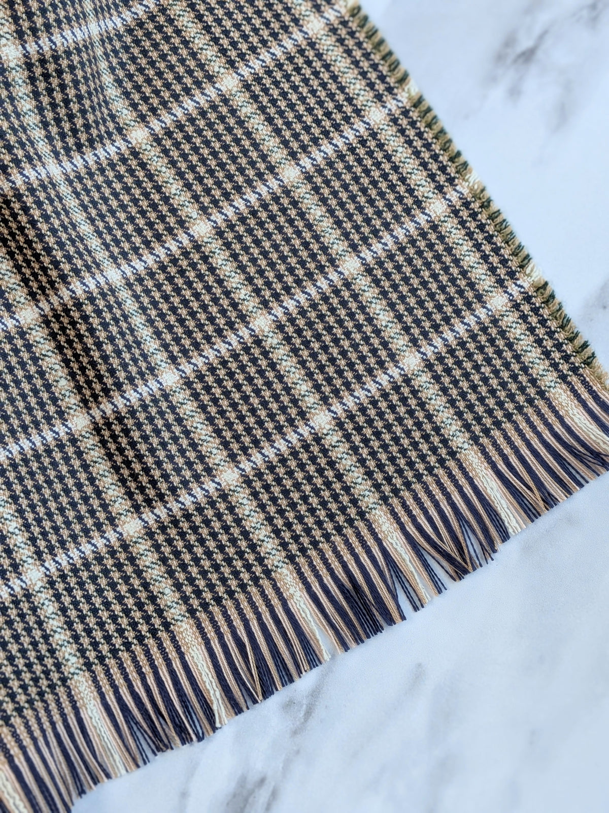 FOREST DOGTOOTH SILK, COTTON & CASHMERE SCARF