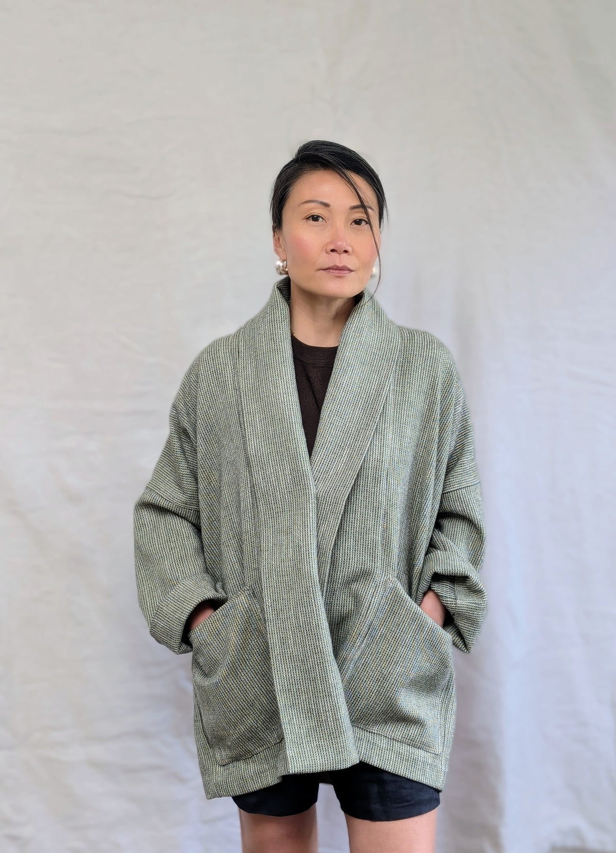 APPLE LINEN, COTTON & WOOL KIMONO JACKET