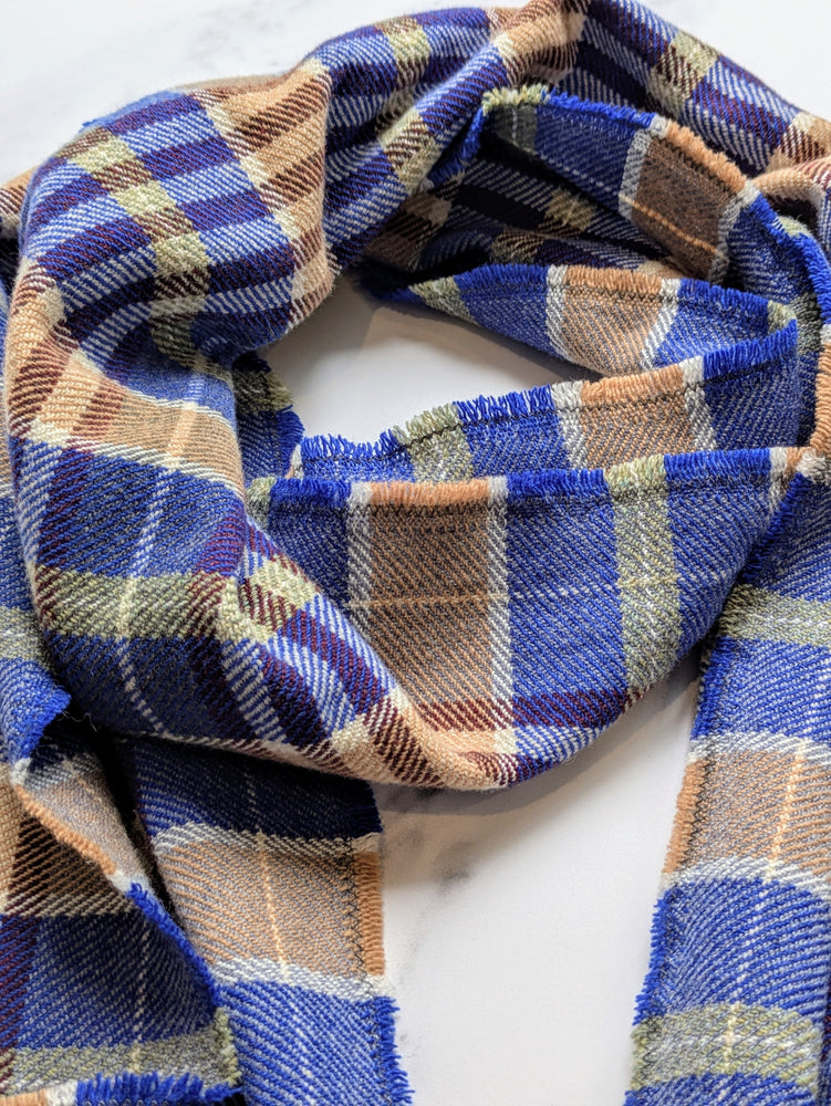 IMOGEN CHECK MERINO LAMBSWOOL & CASHMERE SCARF