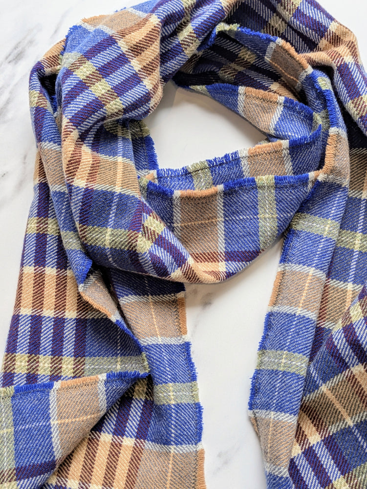 IMOGEN CHECK MERINO LAMBSWOOL & CASHMERE SCARF