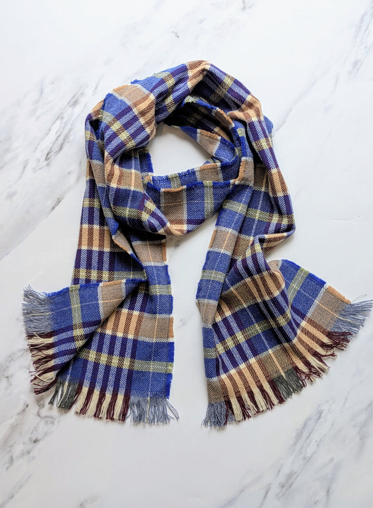 IMOGEN CHECK MERINO LAMBSWOOL & CASHMERE SCARF