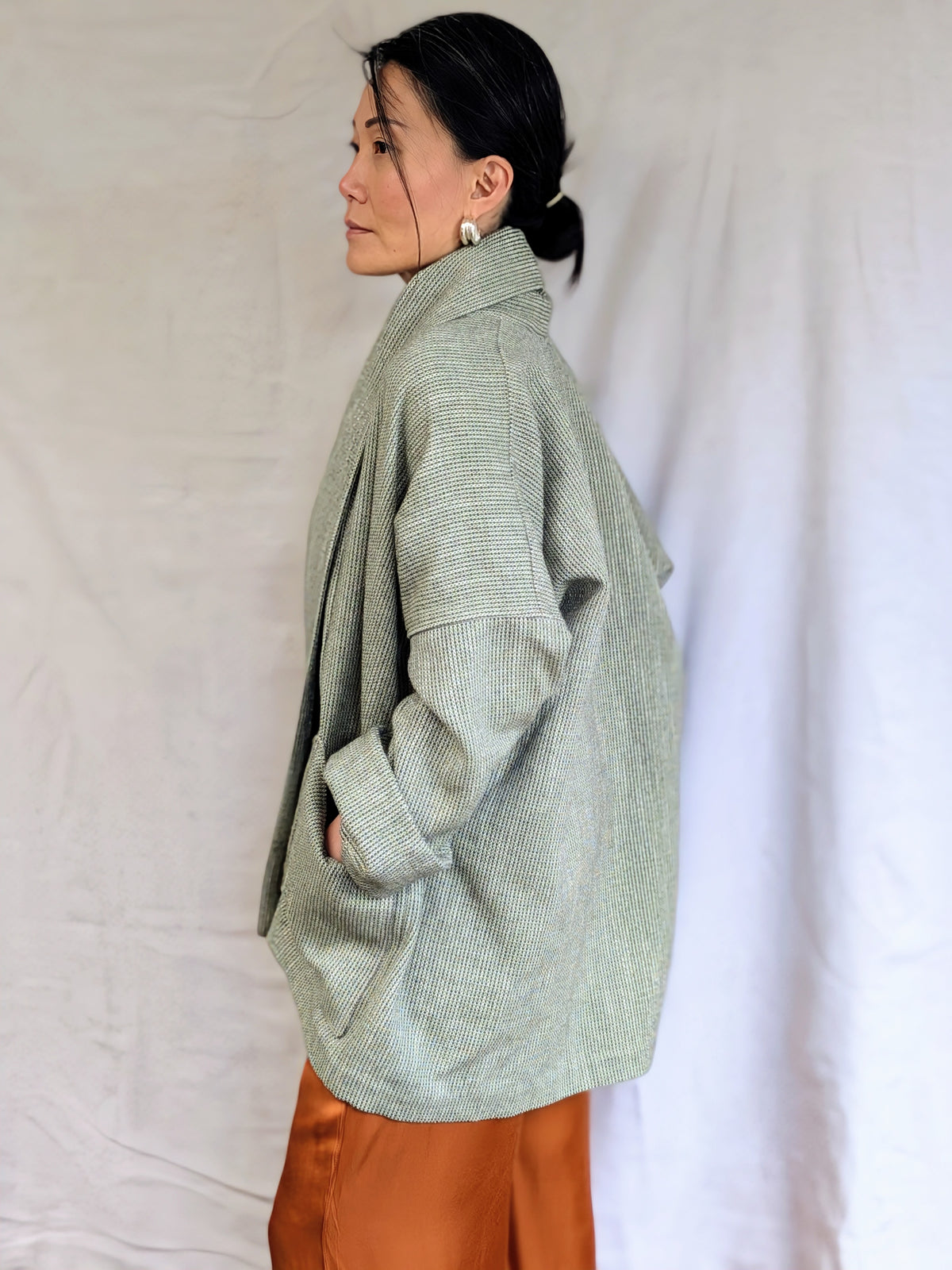 APPLE LINEN, COTTON & WOOL KIMONO JACKET
