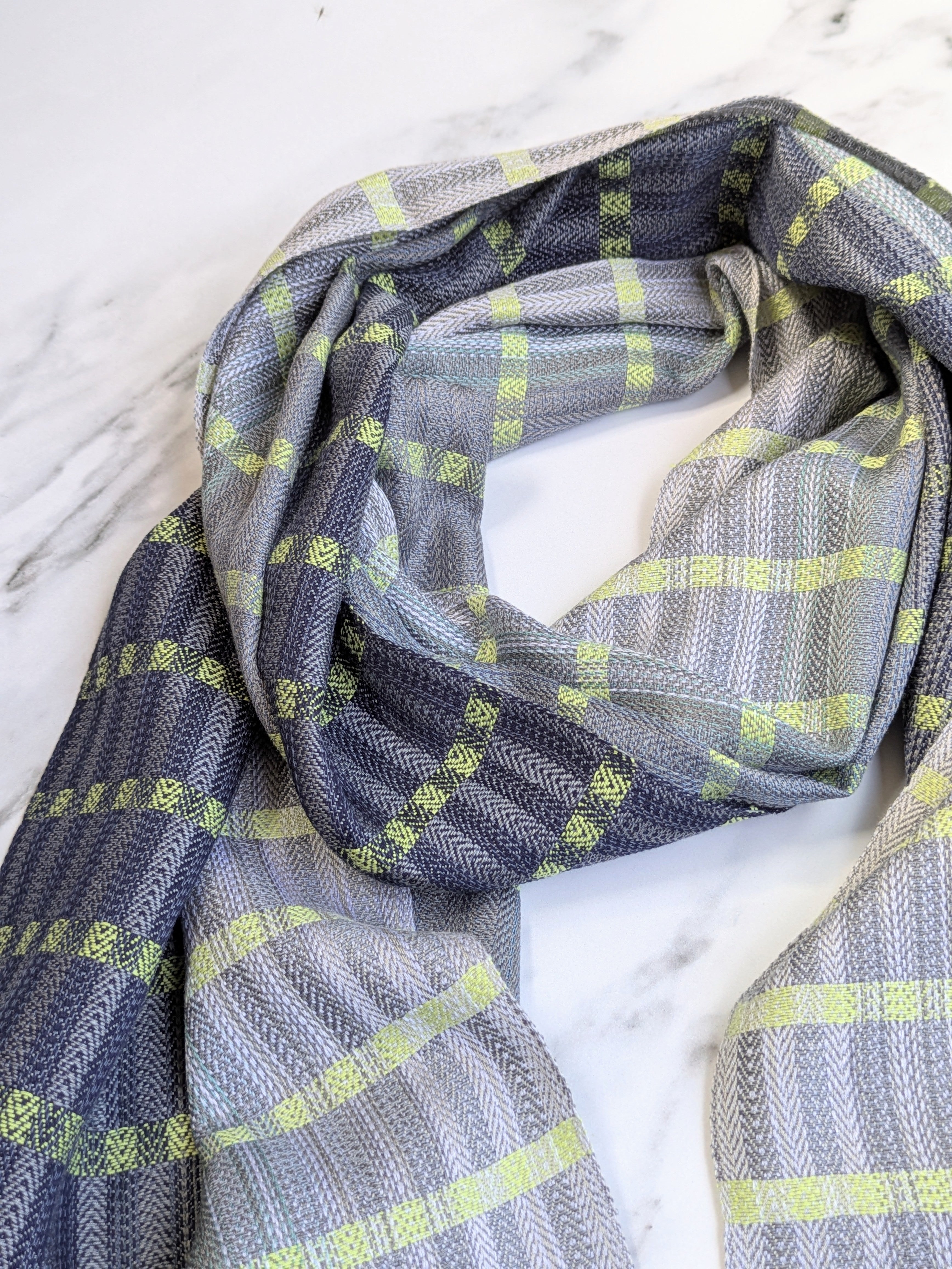 LIME COTTON & SILK SCARF