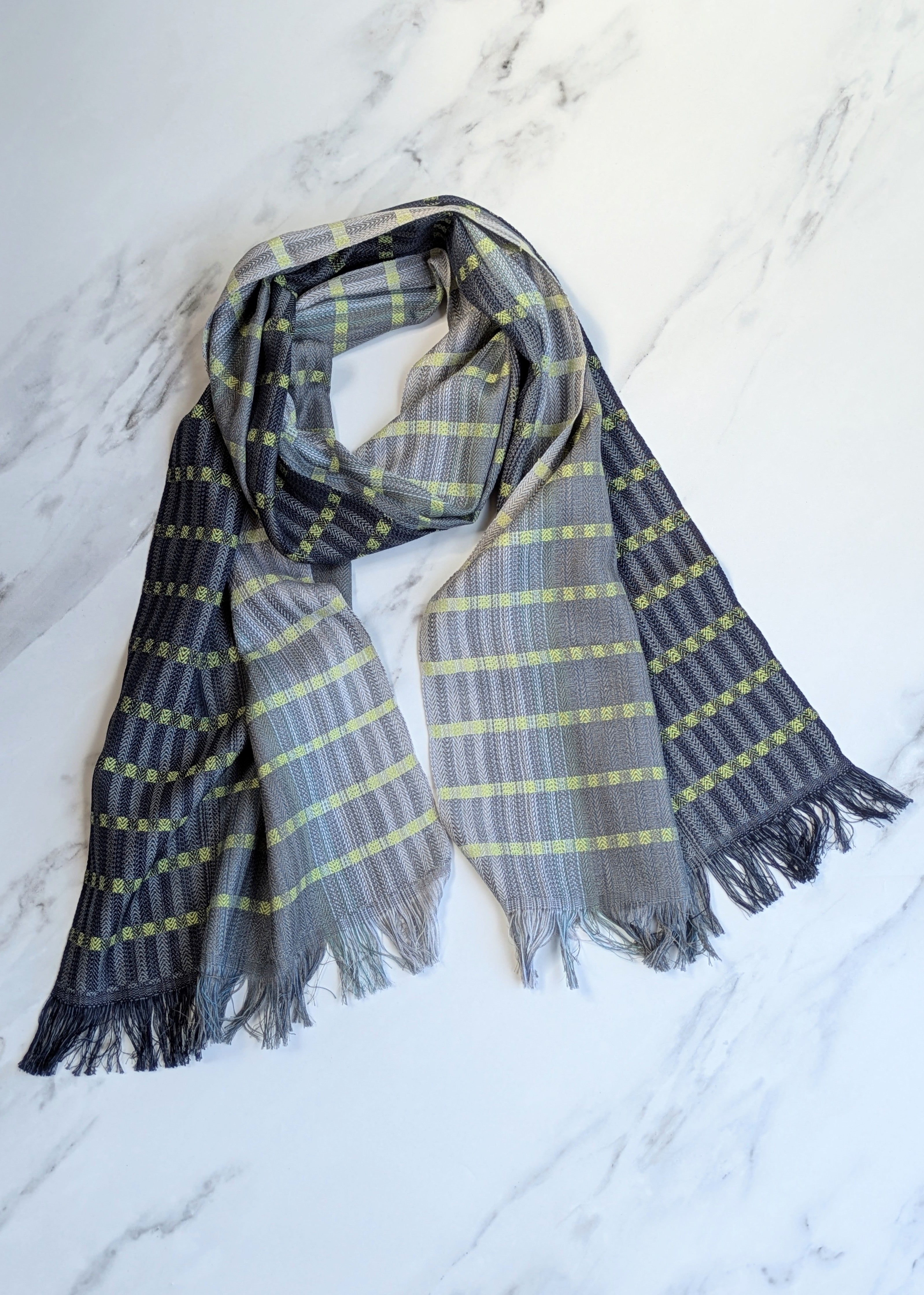 LIME COTTON & SILK SCARF