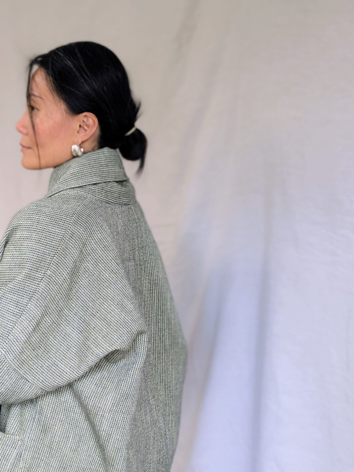 APPLE LINEN, COTTON & WOOL KIMONO JACKET