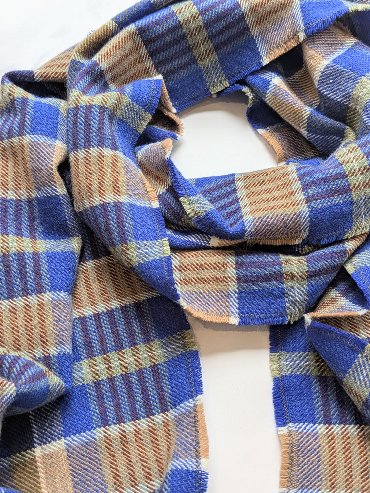 IRIS CHECK MERINO LAMBSWOOL & CASHMERE SCARF
