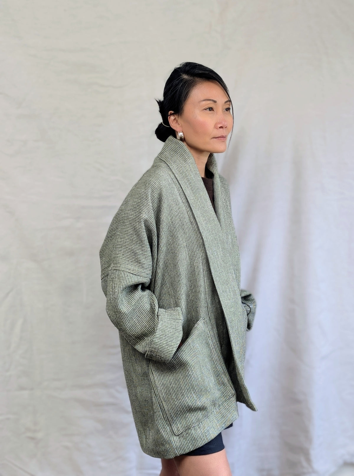 APPLE LINEN, COTTON & WOOL KIMONO JACKET