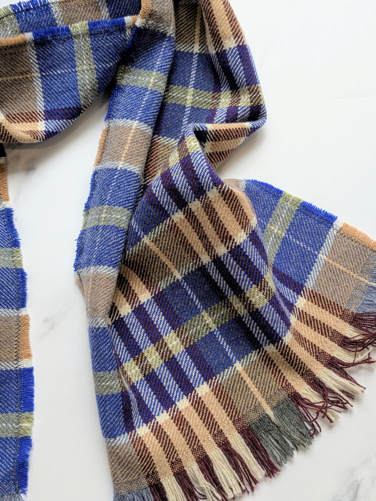 IMOGEN CHECK MERINO LAMBSWOOL & CASHMERE SCARF