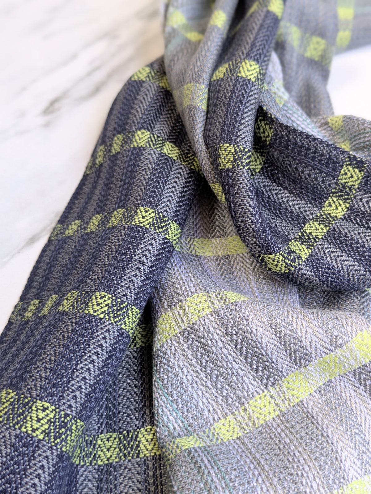 LIME COTTON & SILK SCARF