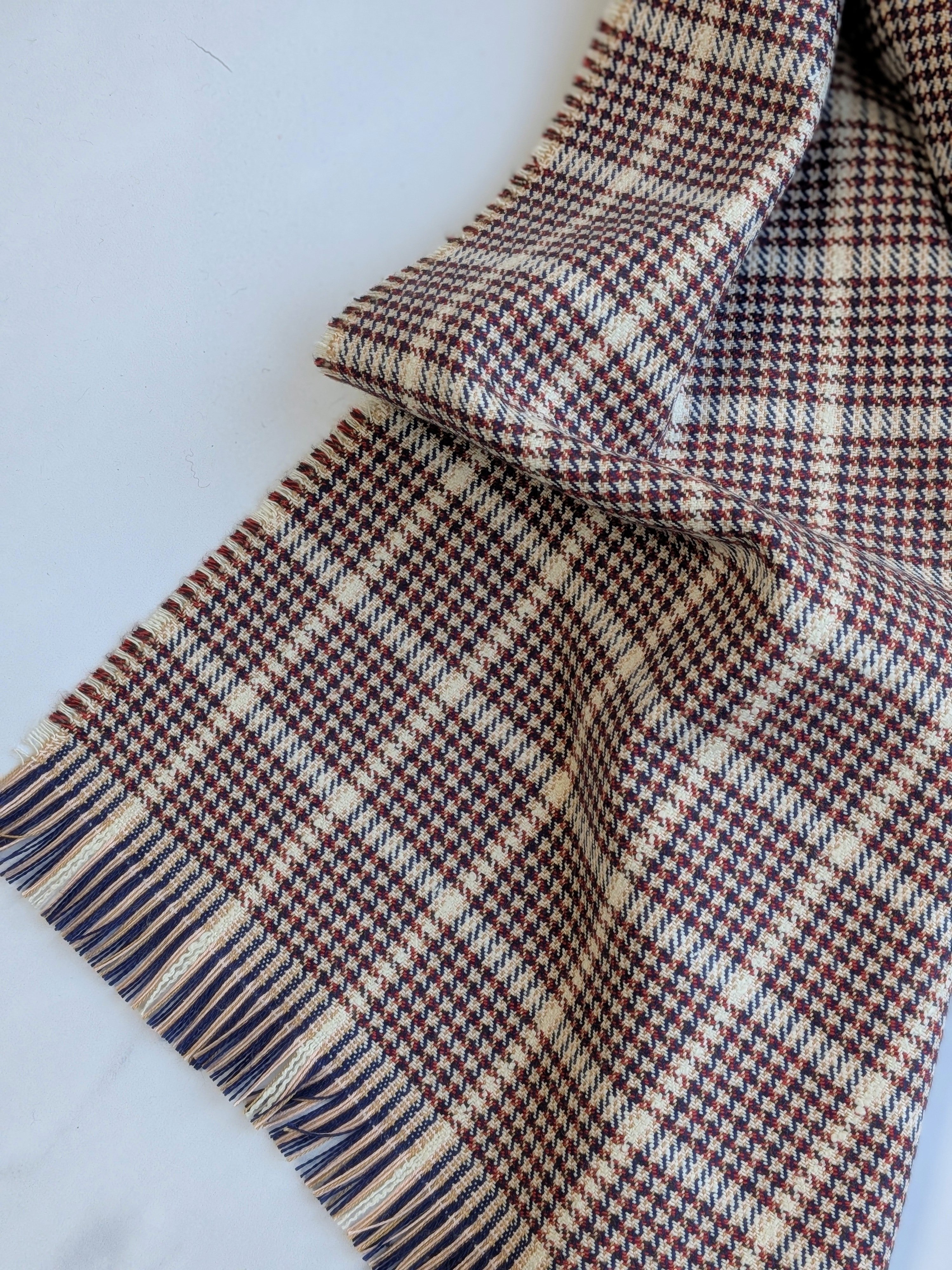 CHERRY DOGTOOTH SILK & COTTON SCARF