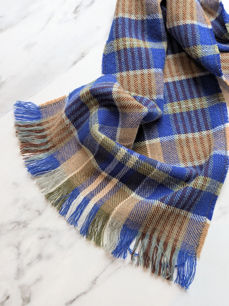IRIS CHECK MERINO LAMBSWOOL & CASHMERE SCARF